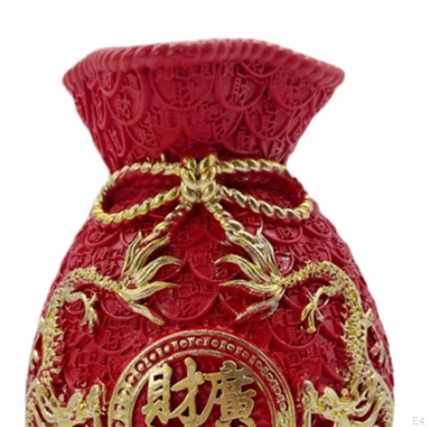 Vases |   Wealth Figurine Flower Vase Chinese Money Bag Fortune For Home Vases gold