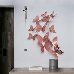 Wall Stickers |   1 Effect 3D Paper Pretty Set Wall Eye-Catching Visual Sticker Butterfly Shaped Window Sticker For Home Wall Stickers black