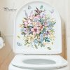 Wall Stickers |   1 Set Toilet Sticker Flower Pattern Wall Decal Removable Self-Adhesive Toilet Lid Sticker For Home Bathroom Wall Stickers Wall Stickers