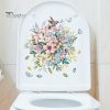 Wall Stickers |   1 Set Toilet Sticker Flower Pattern Wall Decal Removable Self-Adhesive Toilet Lid Sticker For Home Bathroom Wall Stickers Wall Stickers