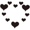 Wall Stickers |   10Pcs Love Heart Removable 3D Mirror Wall Sticker Wall Stickers black