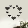 Wall Stickers |   10Pcs Love Heart Removable 3D Mirror Wall Sticker Wall Stickers black