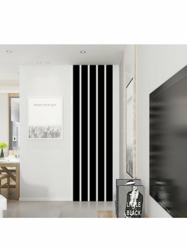 Wall Stickers |   10Pcs/Set Striped Mirror Stickers Removable Acrylic Wall Decals Wall Stickers black