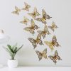 Wall Stickers |   12 Pcs/Set 3D  Hollow  Butterflying  Series  Decorative  Wall  Stickers Diy Art Pearlescent Home Decor Wall Decals Wall Stickers black