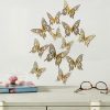 Wall Stickers |   12 Pcs/Set 3D  Hollow  Butterflying  Series  Decorative  Wall  Stickers Diy Art Pearlescent Home Decor Wall Decals Wall Stickers black