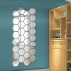 Wall Stickers |   12Pcs 3D Mirror Hexagon Vinyl Removable Wall Sticker Decal Home Decor Art Wall Stickers gold