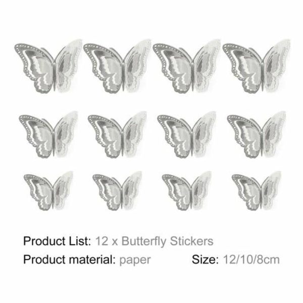 Wall Stickers |   12Pcs Wall Sticker Beautifully 3D Effect Clear Texture Shape Floor Hollow-Out Wall Stickers Wall Stickers golden