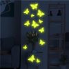 Wall Stickers |   12Pcs Wall Sticker Luminous Effect Easy To Use Pvc Butterfly Wall Stickers blue