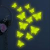 Wall Stickers |   12Pcs Wall Sticker Luminous Effect Easy To Use Pvc Butterfly Wall Stickers blue