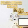 Wall Stickers |   24Pcs Removable Mirror Brick Wall Sticker Decal Self Adhesive Home Room Art Decor Wall Stickers gold