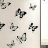 Wall Stickers |   24Pcs Wall Stickers Self-Adhesive Diy Art Decor Removable 3D Butterflies Black Wall Stickers Wall Stickers black white