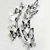 Wall Stickers |   24Pcs Wall Stickers Self-Adhesive Diy Art Decor Removable 3D Butterflies Black Wall Stickers Wall Stickers black white