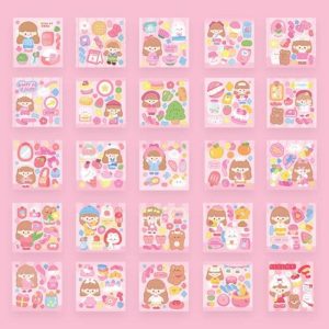 Wall Stickers |   25Pcs Cute Stickers Set Easy To Peel Stick High-Definition Printing Lovely Wide Application Stickers For Girls Wall Stickers blue