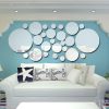 Wall Stickers |   26Pcs 3D Round Mirror Wall Sticker Diy Tv Background Bathroom Bedroom Stickers Home Decor Wall Stickers gold