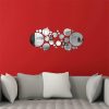 Wall Stickers |   26Pcs 3D Round Mirror Wall Sticker Diy Tv Background Bathroom Bedroom Stickers Home Decor Wall Stickers gold