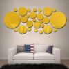 Wall Stickers |   26Pcs 3D Round Mirror Wall Sticker Diy Tv Background Bathroom Bedroom Stickers Home Decor Wall Stickers gold