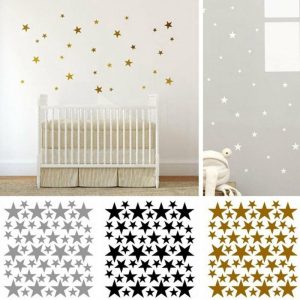 Wall Stickers |   39Pcs/Set Five-Pointed Star Pattern Removable Wall Stickers Kids Bedroom Decor Wall Stickers black