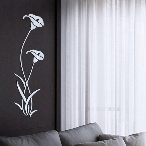 Wall Stickers |   3D Diy Flower Shape Acrylic Wall Sticker Modern Stickers Decoration Wall Stickers black