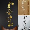 Wall Stickers |   3D Diy Flower Shape Acrylic Wall Sticker Modern Stickers Decoration(Black,Gold,Silver) Wall Stickers black