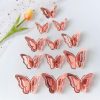 Wall Stickers |   3D Hollow Layered Butterfly Wall Stickers Golden Decorative Butterflies For Home Decor Fridge Diy Party Wedding Sticker Wall Stickers gold