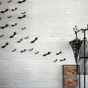 Wall Stickers |   60Pcs/Set Wall Stickers Bats Design Waterproof Pvc Halloween Window Clings Wall Stickers black