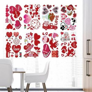 Wall Stickers |   8Pcs/Set Universal Wall Sticker Heart Figure Valentine’s Decor Durable Decal Wall Art Wall Stickers Not specified