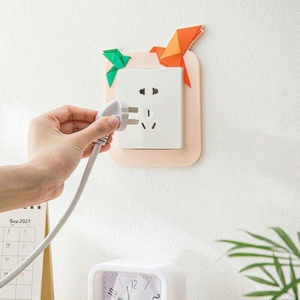 Wall Stickers |   Adhesive Cartoon Switch Sticker Practical Silicone Ornamental Convenient 3D Wall Decal Wall Stickers beige