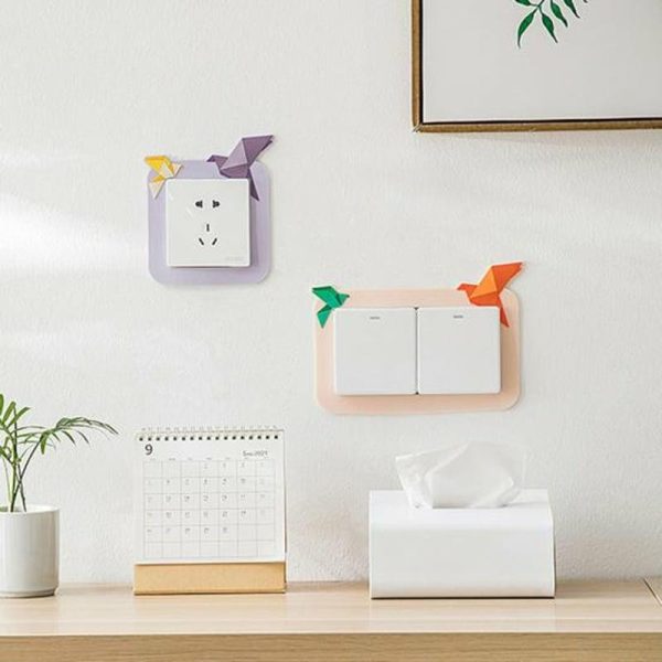 Wall Stickers |   Adhesive Cartoon Switch Sticker Practical Silicone Ornamental Convenient 3D Wall Decal Wall Stickers beige