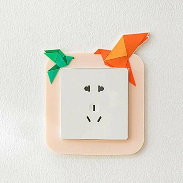 Wall Stickers |   Adhesive Cartoon Switch Sticker Practical Silicone Ornamental Convenient 3D Wall Decal Wall Stickers beige