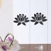 Wall Stickers |   Blooming Lotus Flower Acrylic Mirror Wall Sticker Set Diy Decal Home Mural Decor Wall Stickers gold