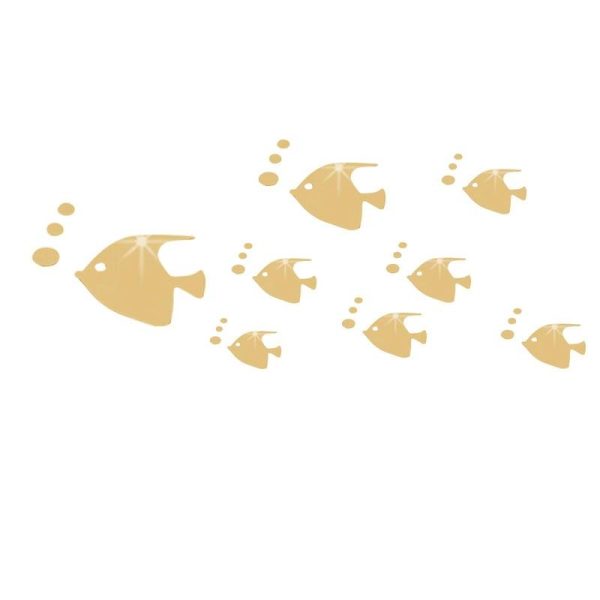 Wall Stickers |   Bubble Fish Wall Stickers Ocean Fish Mirror Stickers Acrylic Mirror Wall Stickers Wall Stickers gold