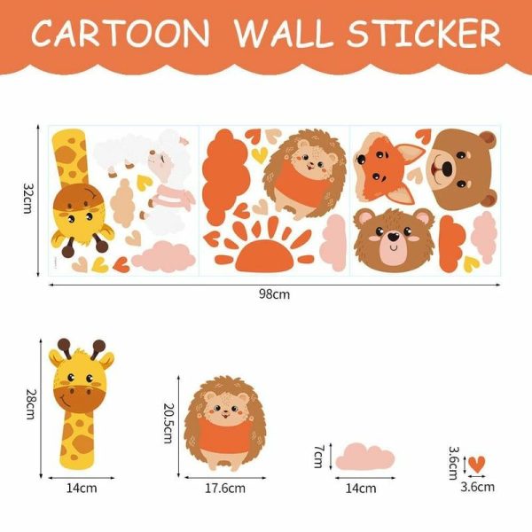 Wall Stickers |   Children’s Room Decoration Wall Sticker Cartoon Animals Hand-Painted Giraffe Sticker Self-Adhesive Sticker 98  32Cm Wall Stickers orange