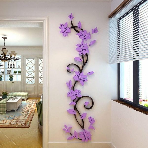 Wall Stickers |   Diy 3D Acrylic Crystal Wall Stickers Living Room Bedroom Tv Background Home  Romancehouse Wall Stickers as the picture