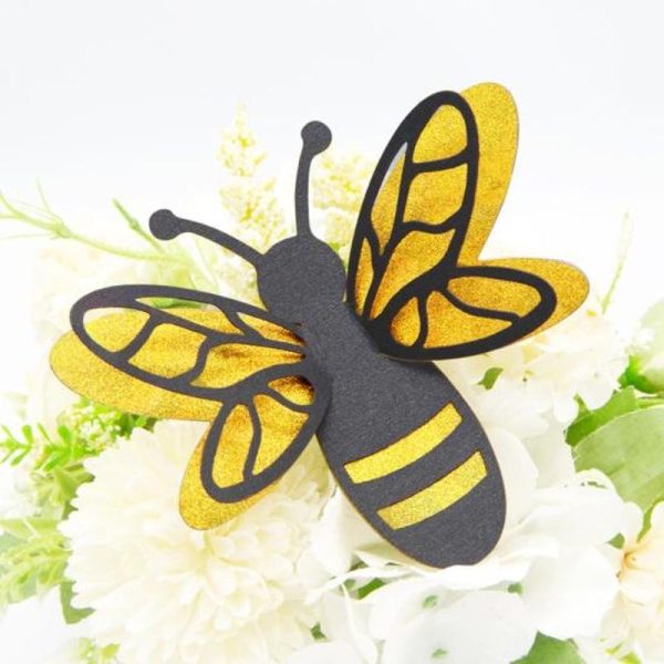 Wall Stickers |   Durable Cutout Bee Sticker Eye-Catching Practical Easy To Apply Wall Stickers golden