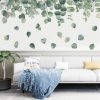 Wall Stickers |   Green Leaves Wall Stickers For Home Bedroom Living Room Tropical Plants Wall Sticker Vinyl Wall Decals Door Murals Wallpaper Wall Stickers green