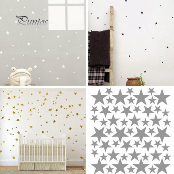 Wall Stickers |   Home Decor 39Pcs/Set Five-Pointed Star Removable Wall Stickers Kids Bedroom Decor Wall Stickers black