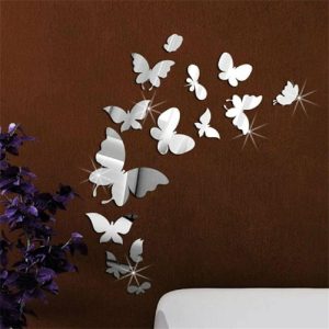 Wall Stickers |   (Nikita) A Set Butterfly Combination 3D Threedimensional Mirror Wall Sticker Home Decora Wall Stickers as the picture