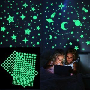 Wall Stickers |   (Nikita) Luminous Wall Stickers 3D Luminous Star Moon Planet Decoration Set Wall Stickers as the picture