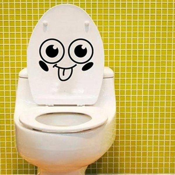 Wall Stickers |   Removable Waterproof Cute Smile Face Wall Decor Toilet Closestool Sticker Decal Wall Stickers Wall Stickers