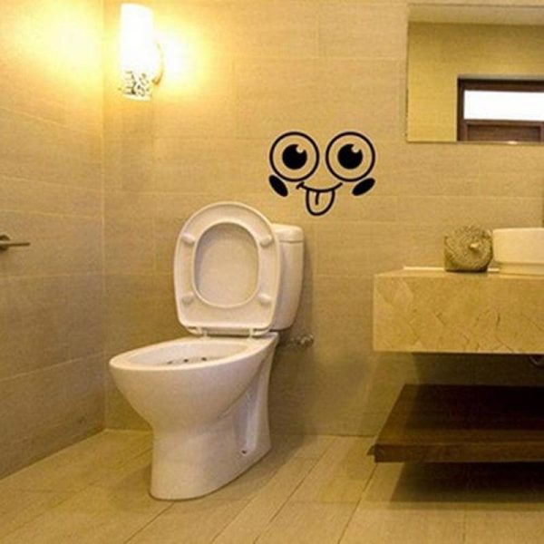 Wall Stickers |   Removable Waterproof Cute Smile Face Wall Decor Toilet Closestool Sticker Decal Wall Stickers Wall Stickers