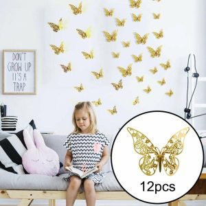 Wall Stickers |   (Su)3D Hollow Butterfly Wall Stickers Home Decor Cardboard Butterfly Wall Stickers Wall Stickers as the picture