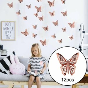 Wall Stickers |   (Su)3D Hollow Butterfly Wall Stickers Home Decor Cardboard Butterfly Wall Stickers Wall Stickers as the picture