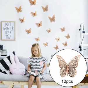 Wall Stickers |   (Su)3D Hollow Butterfly Wall Stickers Home Decor Cardboard Butterfly Wall Stickers Wall Stickers as the picture