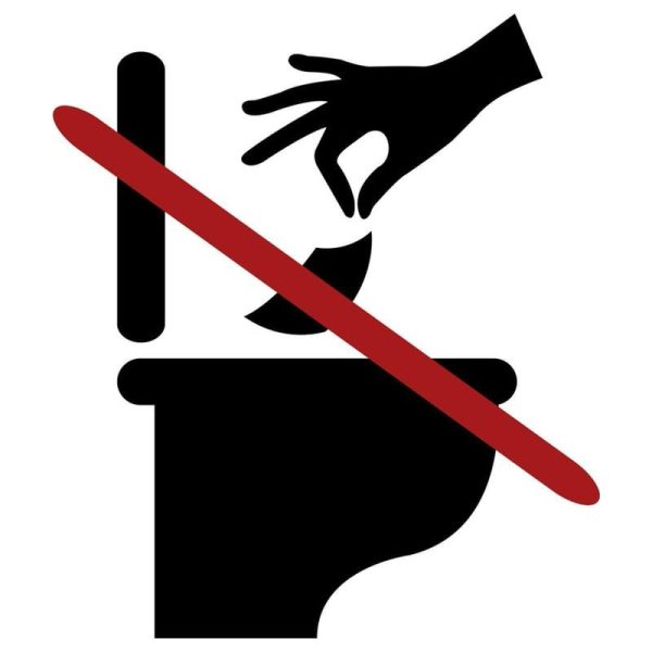 Wall Stickers |   Toilet Warnings Toilet Stickers Prohibiting Toilet Paper In The Toilet Sign Wall Stickers as the picture