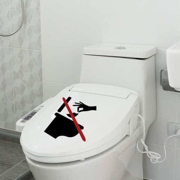 Wall Stickers |   Toilet Warnings Toilet Stickers Prohibiting Toilet Paper In The Toilet Sign Wall Stickers as the picture