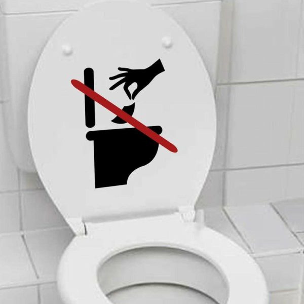 Wall Stickers |   Toilet Warnings Toilet Stickers Prohibiting Toilet Paper In The Toilet Sign Wall Stickers as the picture