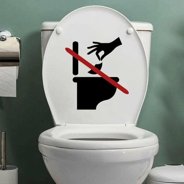 Wall Stickers |   Toilet Warnings Toilet Stickers Prohibiting Toilet Paper In The Toilet Sign Wall Stickers as the picture