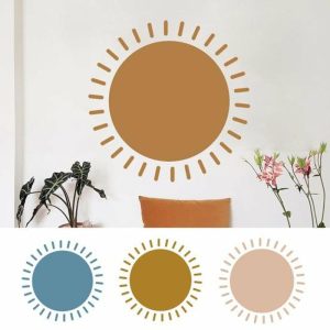 Wall Stickers |   Wall Sticker Sun Shaped Boho Style Large Peel And Stick Adhesive Diy Pvc Living Room Bedroom Wall Mural Decal Home Supplies Wall Stickers baby blue