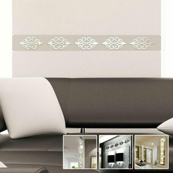 Wall Stickers |   Wcic New 10Pcs Acrylic Mirrors Decorative Wall Stickers Home Decor Living Room Mirror Wall Sticker Wall Stickers black