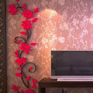 Wall Stickers |   Yousheng Lifelike Fashion 3D Flower Removable Diy Wall Sticker Wall Stickers as the picture